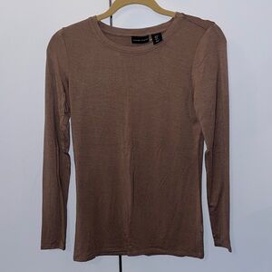 NWOT Adrienne Vittadini Lightweight Brown Long Sleeve Top